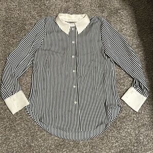 Navy striped shirt